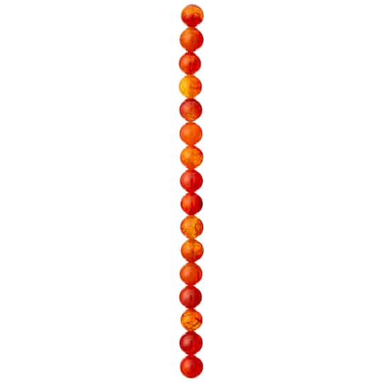 12 Pack: Amber Dyed Fire Agate Round Beads, 10mm by Bead Landing™